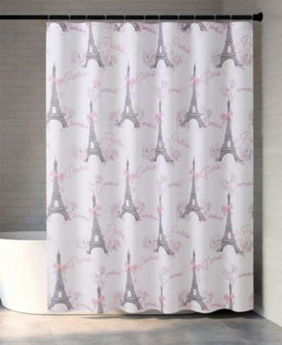 Creative Home Ideas Комплект тканевых штор для душа Eiffel Tower Roses and Bows 13-Piece