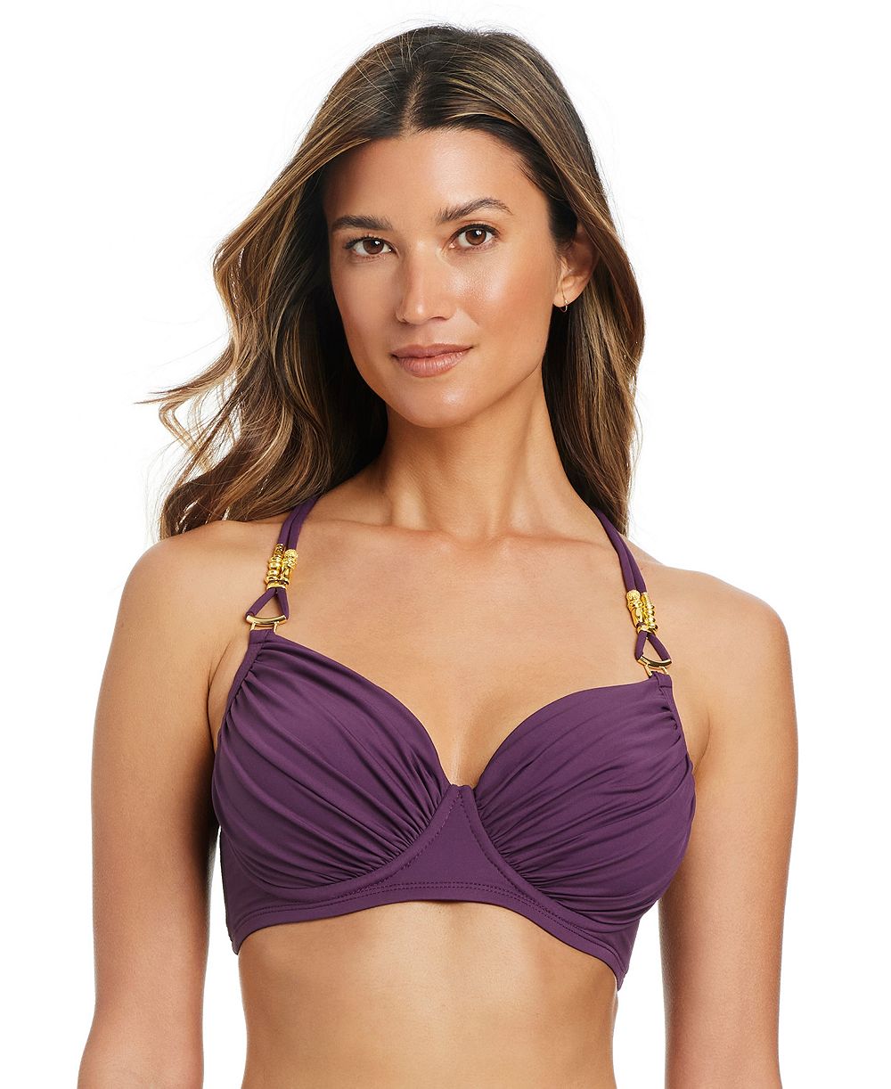 Bleu by Rod Beattie Women's Beaded Strap Underwire Bikini Top