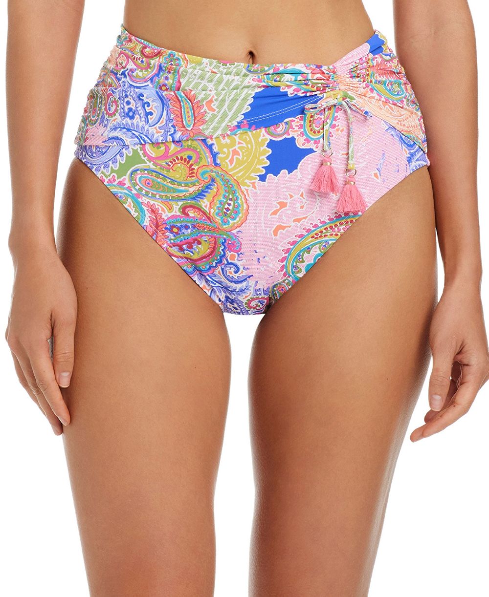 Bleu by Rod Beattie Women's High-Waist Ruched Sarong Hipster Swim Bottoms