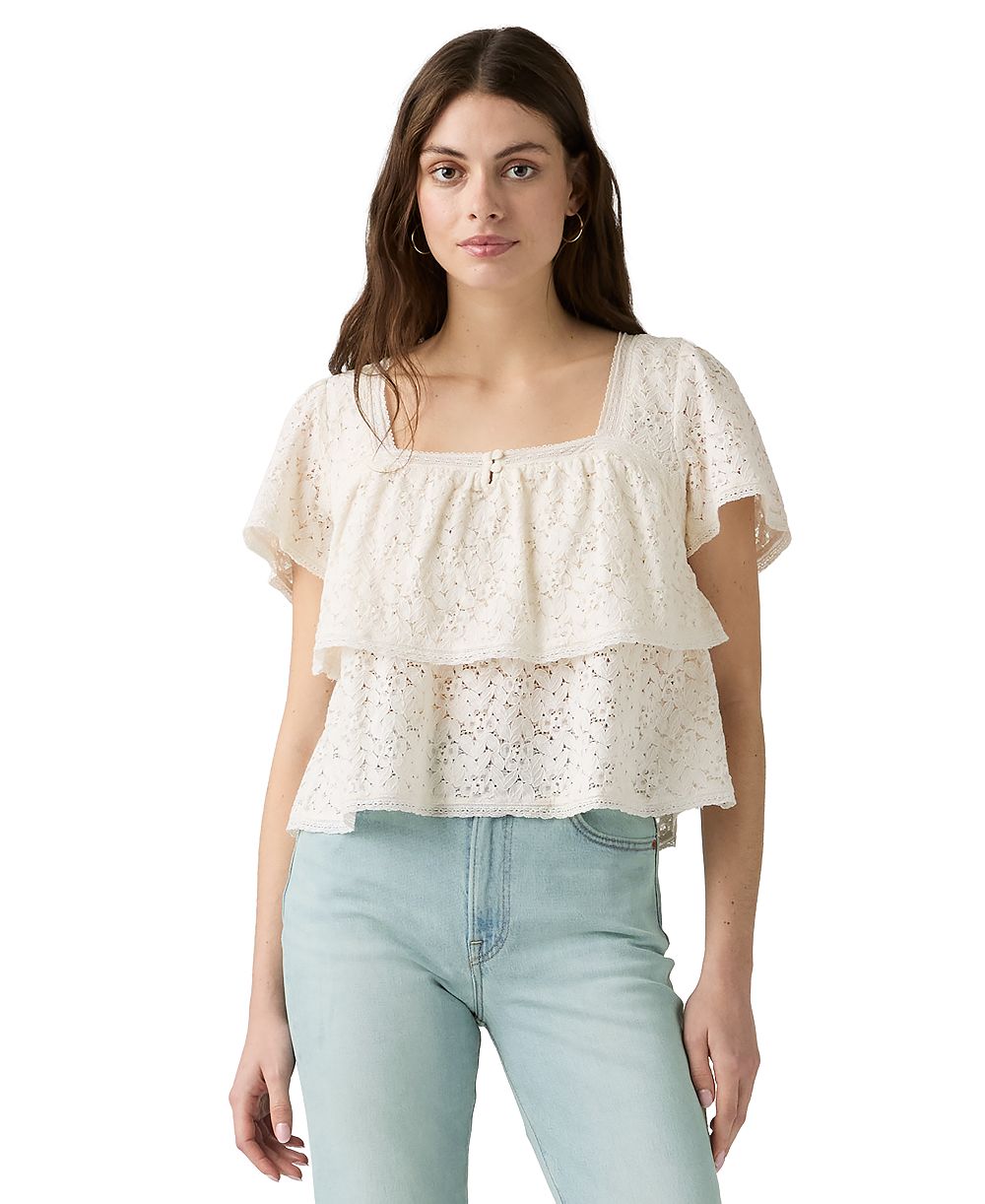 Levi's® Premium Women's Cotton-Blend Short-Sleeve Lace Top