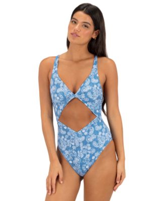Женский слитный купальник Hurley V-Neck Cheeky Coverage One-Piece