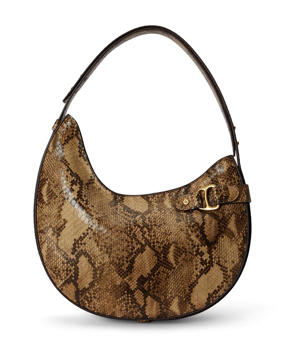 Lauren Ralph Lauren Tasha Embossed Leather Medium Shoulder Bag