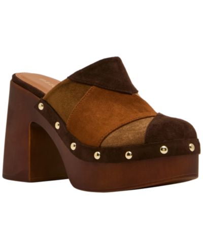 Madden Girl женские мюли Madden Girl Austin-P Patch Studded Wooden Platform Clogs