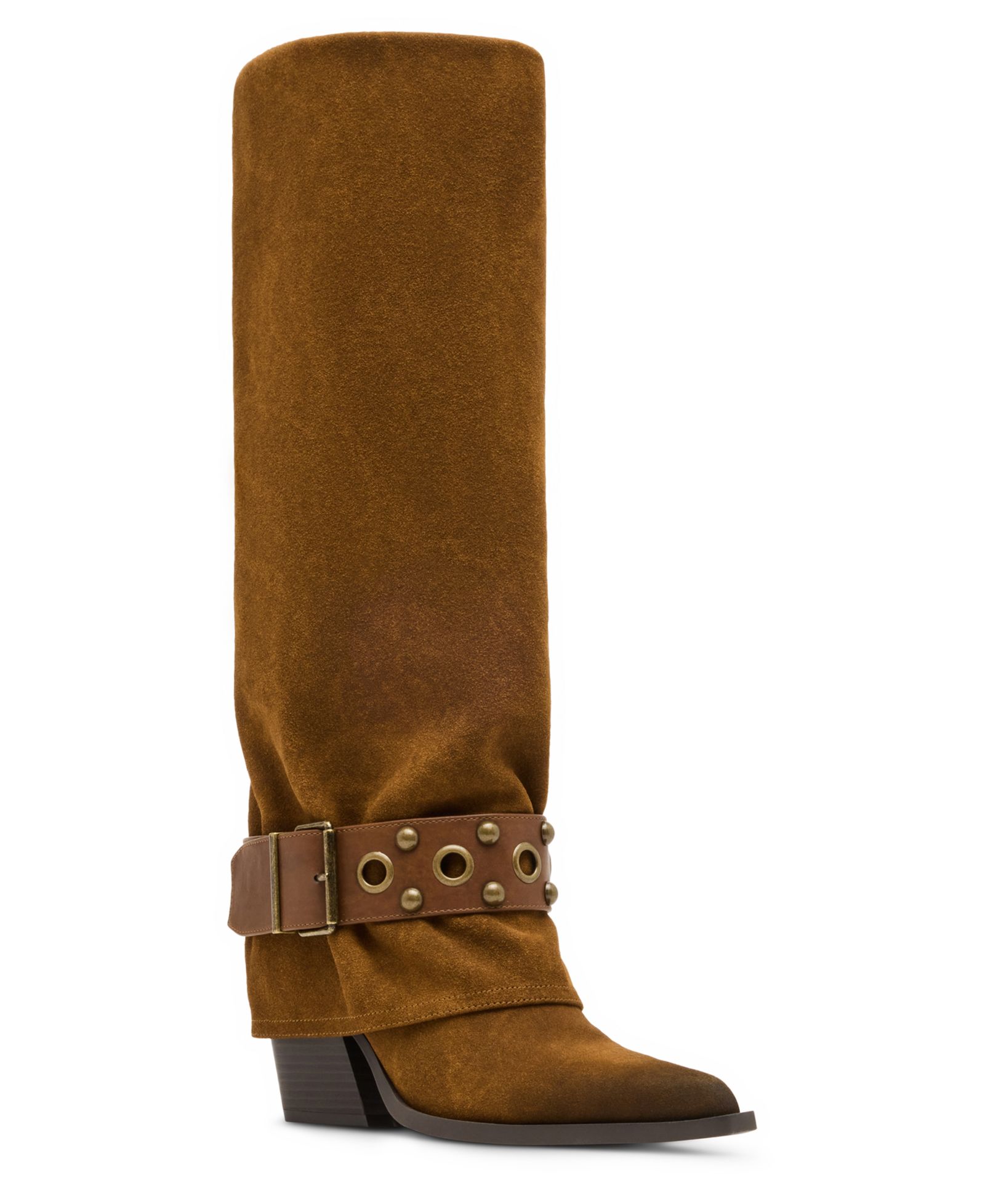 Madden Girl Женские высокие сапоги ковбойского стиля Rodeo с заклепками и манжетами