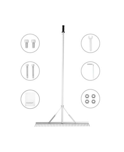 SUGIFT 36 inch Aluminum Landscape Rake Lake Weed Rake with Telescoping Handle