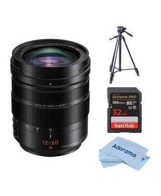 Panasonic LUMIX G DG Vario-Elmarit 12-60mm f/2.8-4 Lens, w/Tripod,32GB Card