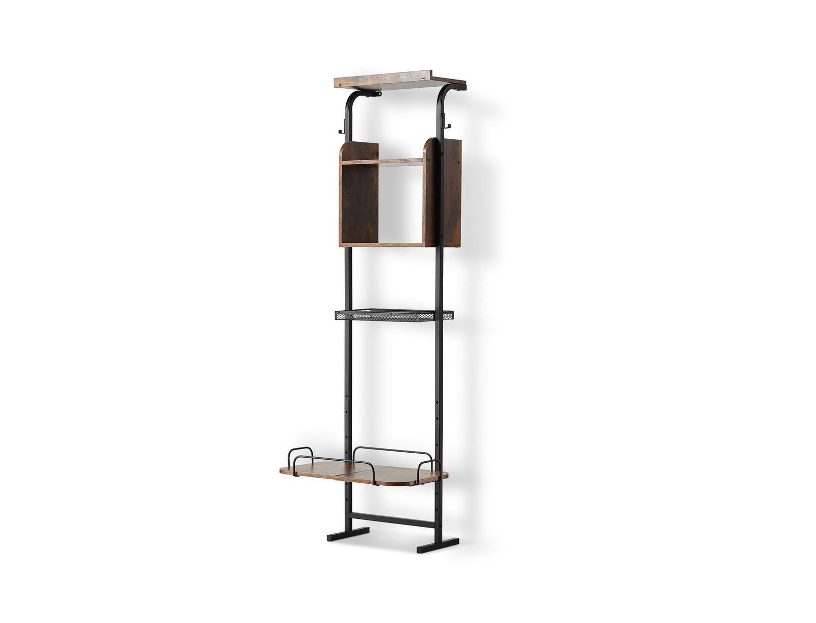 SUGIFT Elevated Dog Feeding Station with Storage Shelves and 7-Level Adjustable Raised Bowl Stand
