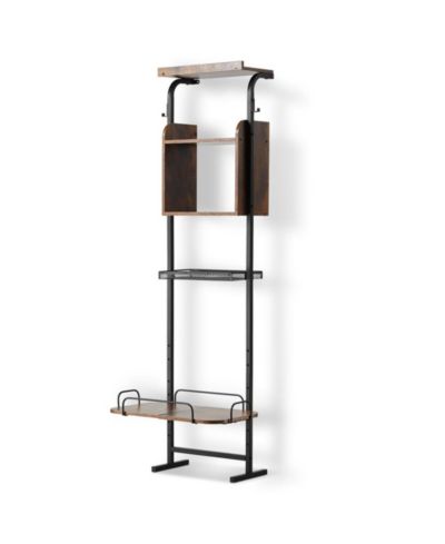 SUGIFT Elevated Dog Feeding Station with Storage Shelves and 7-Level Adjustable Raised Bowl Stand