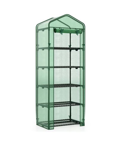 GOUUN 75 in. Portable Mini Greenhouse with 5 Wire Shelves