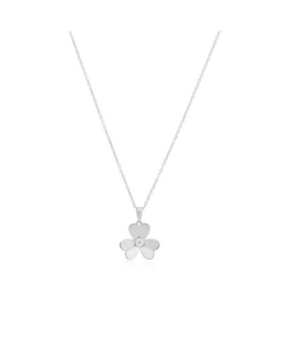 The Lovery Clover Petal CZ Necklace Sterling Silver