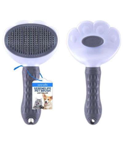 SereneLife Self-Cleaning Slicker Brush - Skin-Friendly Grooming Brush с Massage Particles и Release Button