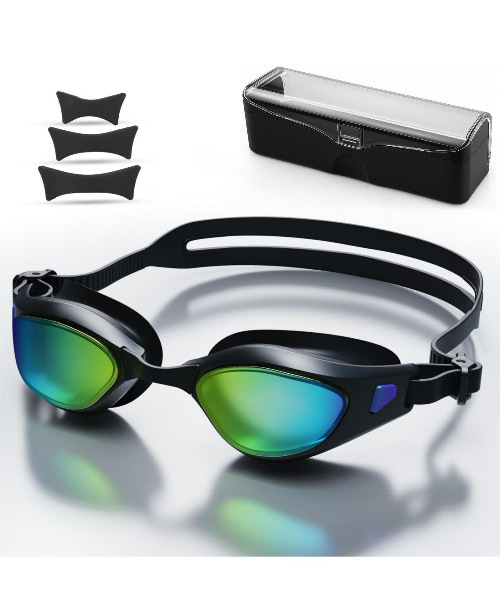 GNUADZ Swim Goggles Anti-fog UV Protection Leak-proof Adult Wide View