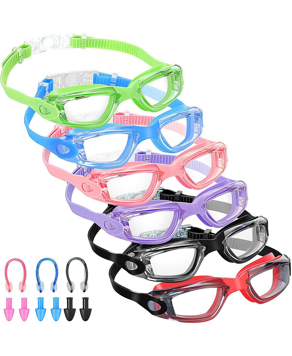 GNUADZ Swimming Goggles Anti Fog Ear Plugs Nose Clip No Leaking Protection
