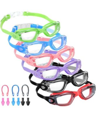 GNUADZ Swimming Goggles Anti Fog Ear Plugs Nose Clip No Leaking Protection