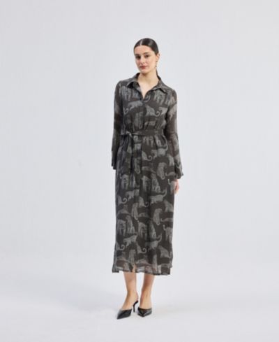Reistor Женское платье-рубашка Relaxed-fit Animal Print