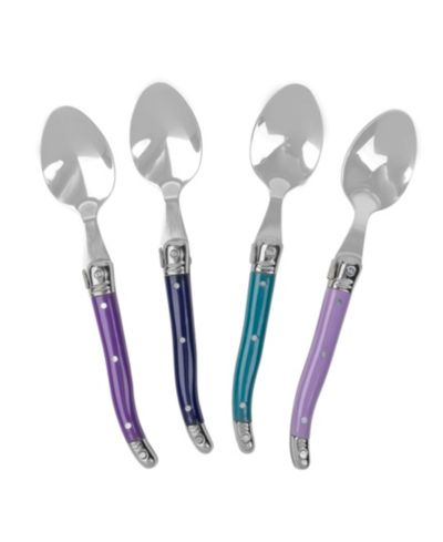 French Home Laguiole Plum Rose Coffee Spoons, Set of 4