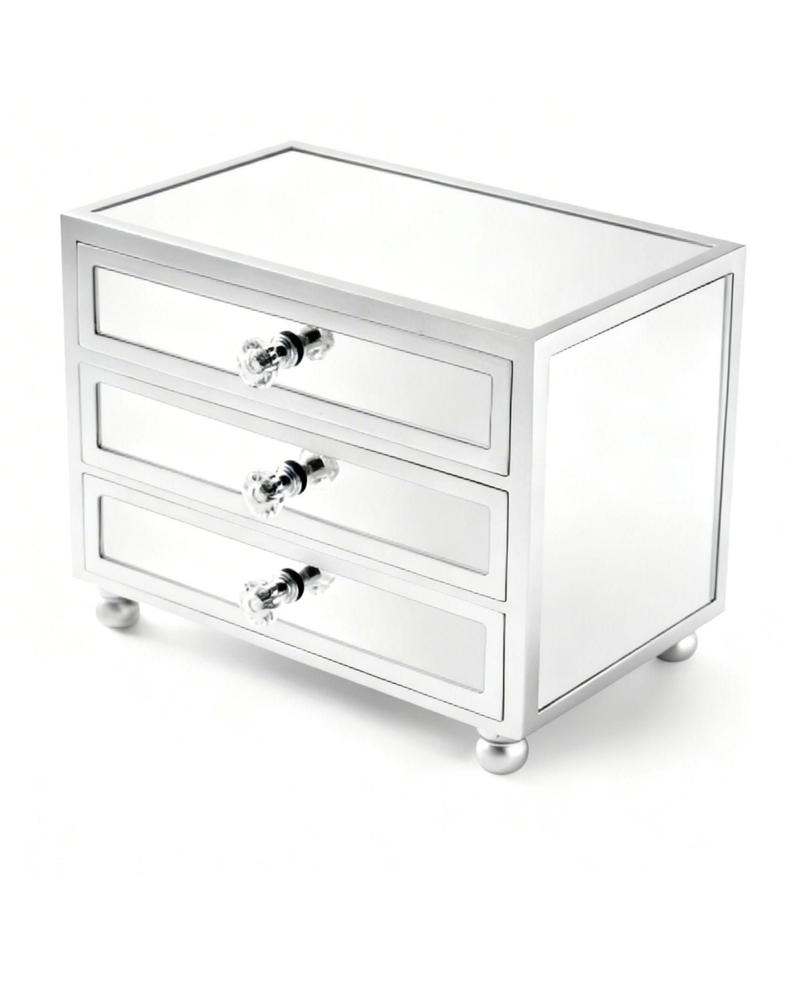 YIGII 3 Layer Large Capacity Jewelry Storage Box with Crystal Handle