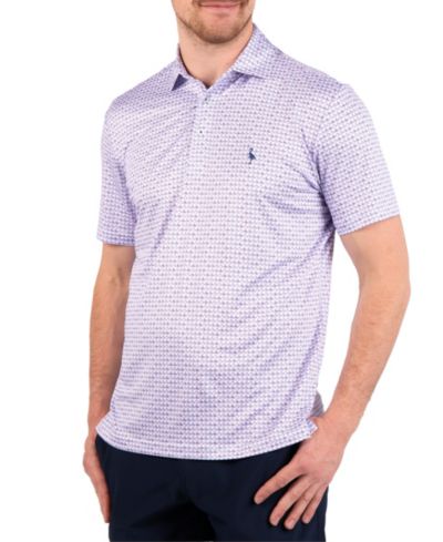 Tailorbyrd Men's Nested Diamond Printed Performance Polo