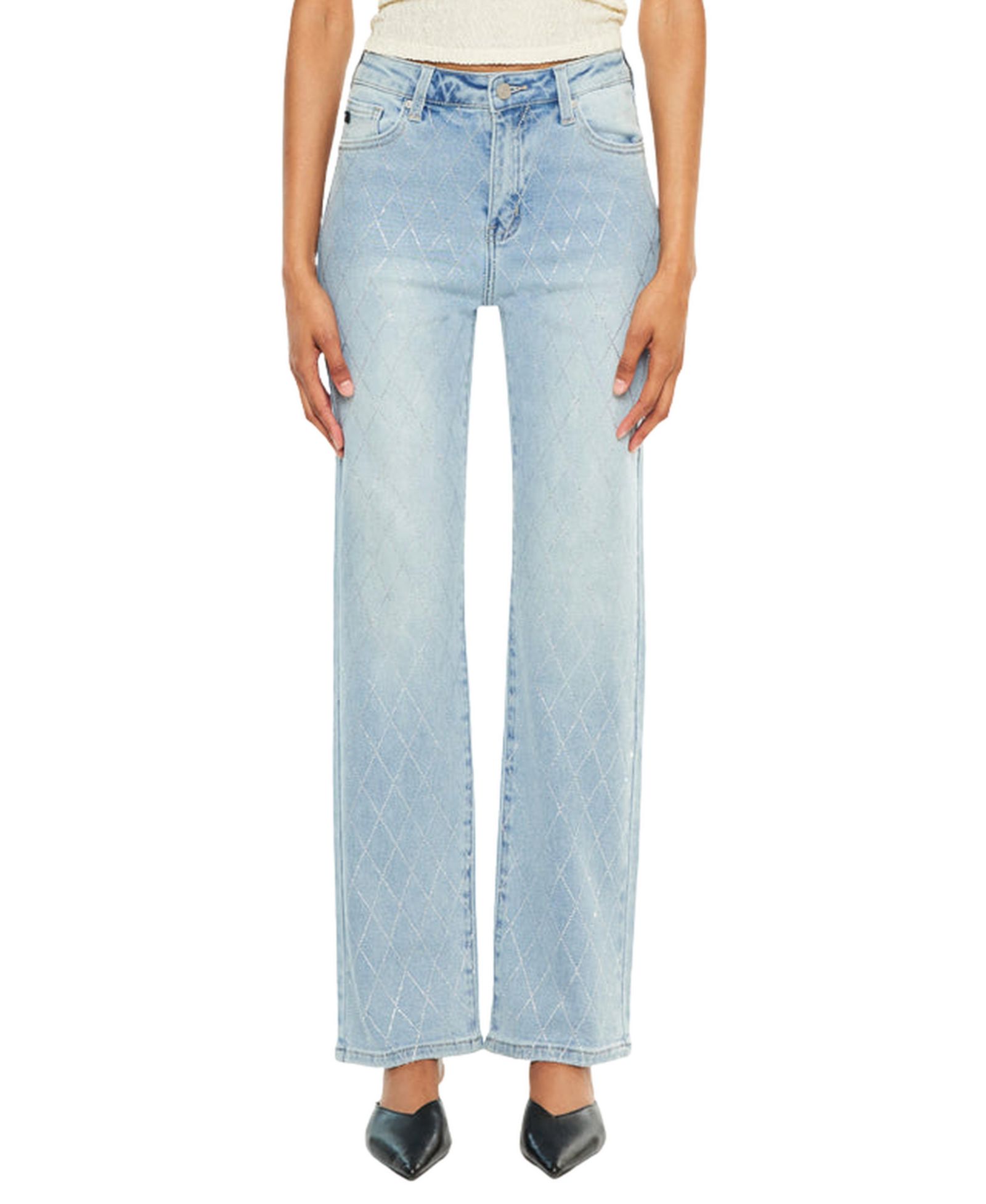 KanCan Women's Cheriese High Rise Straight-Leg Jeans