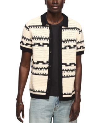 Мужской вязаный джемпер Lucky Brand Southwest Crochet Short-Sleeve