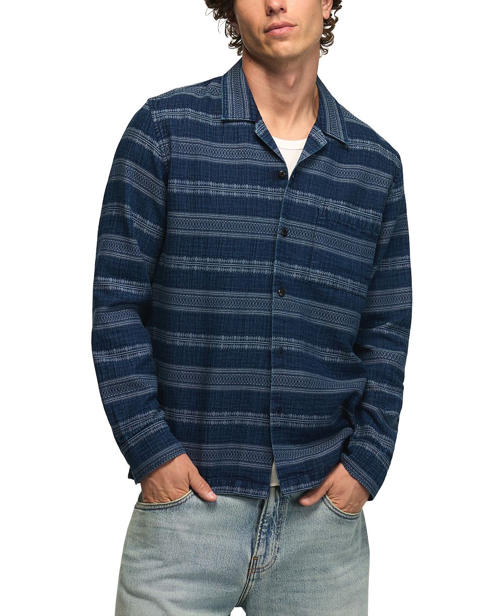 Lucky Brand Men's Indigo Pattern Long-Sleeve Shirt