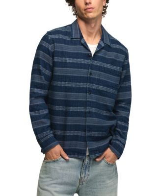 Lucky Brand Men's Indigo Pattern Long-Sleeve Shirt