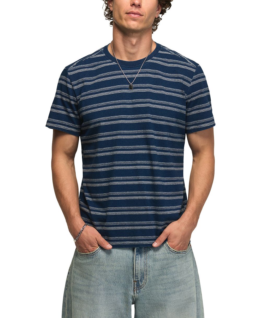 Lucky Brand Men's Indigo Stripe Crewneck T-Shirt