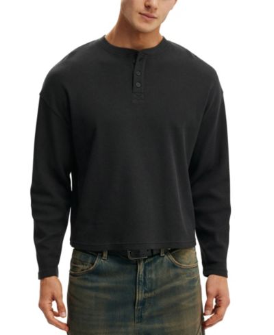 COTTON ON Мужская футболка Henley Modern-Fit Textured