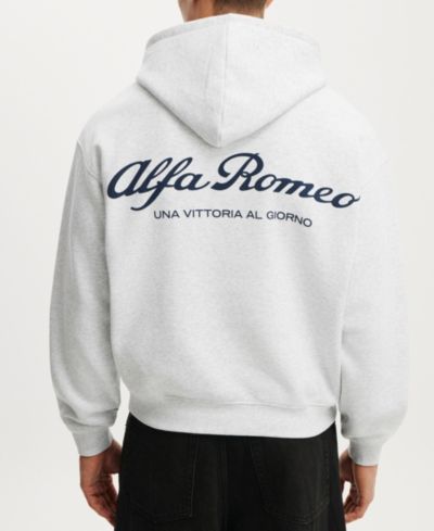 COTTON ON Men's Modern Box-Fit Alfa Romeo Hoodie Sweatshirt