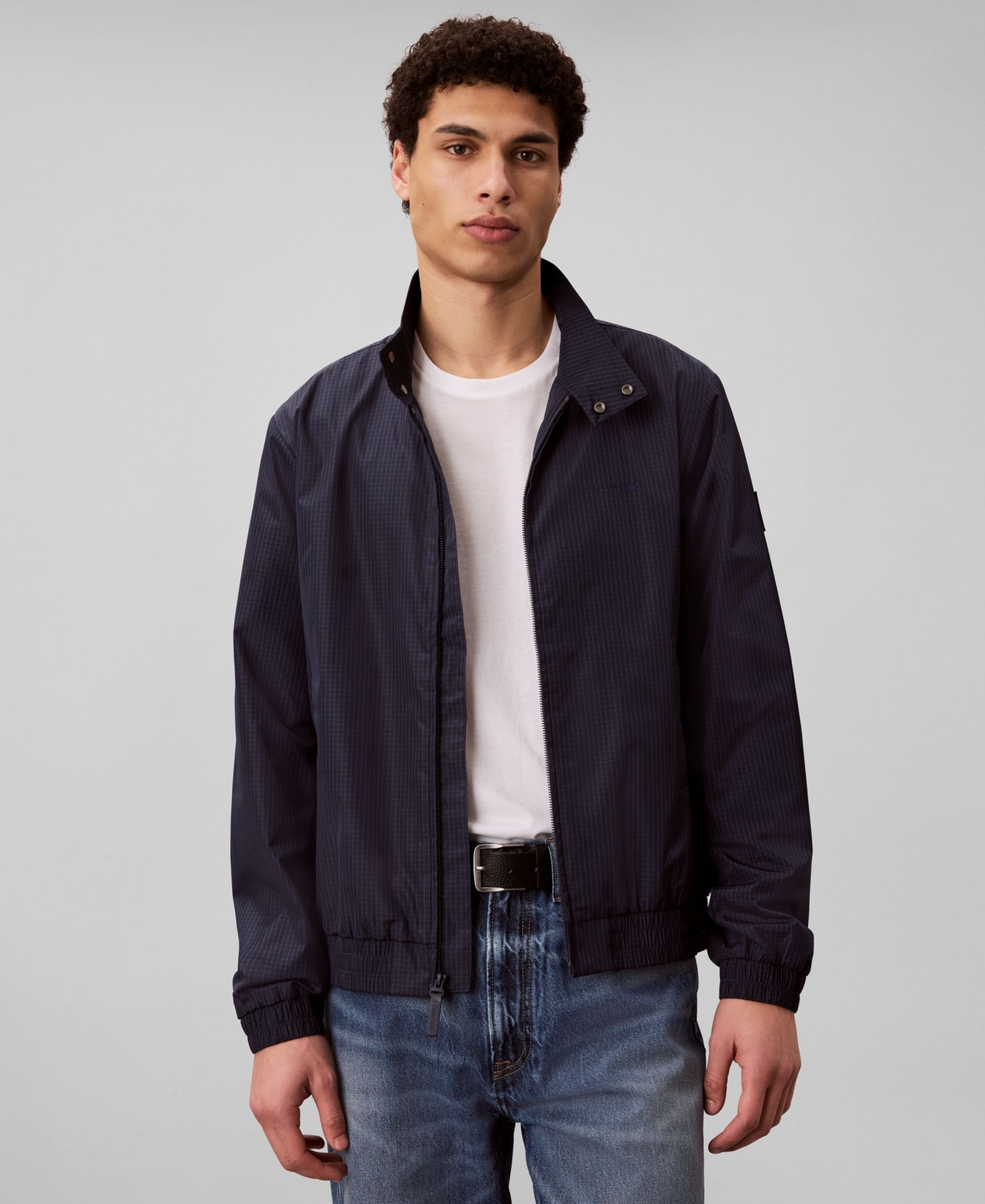 Calvin Klein Men's Nylon Grid Bomber Jacket