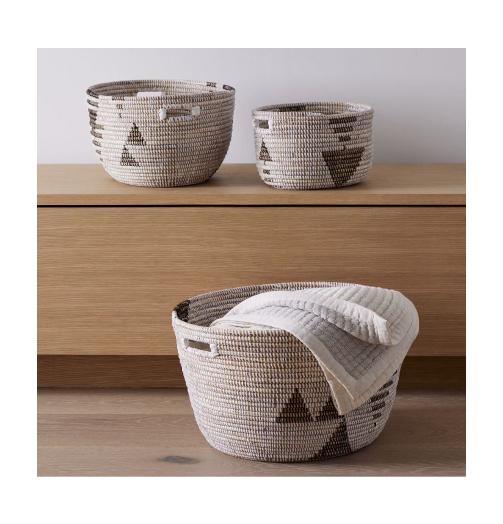 Mbare, Oval Storage Basket Graphic Print - Set of 3
