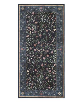 Hunter Eleanor Washable Non-Slip Printed Chenille Accent Rug, 48" x 24"