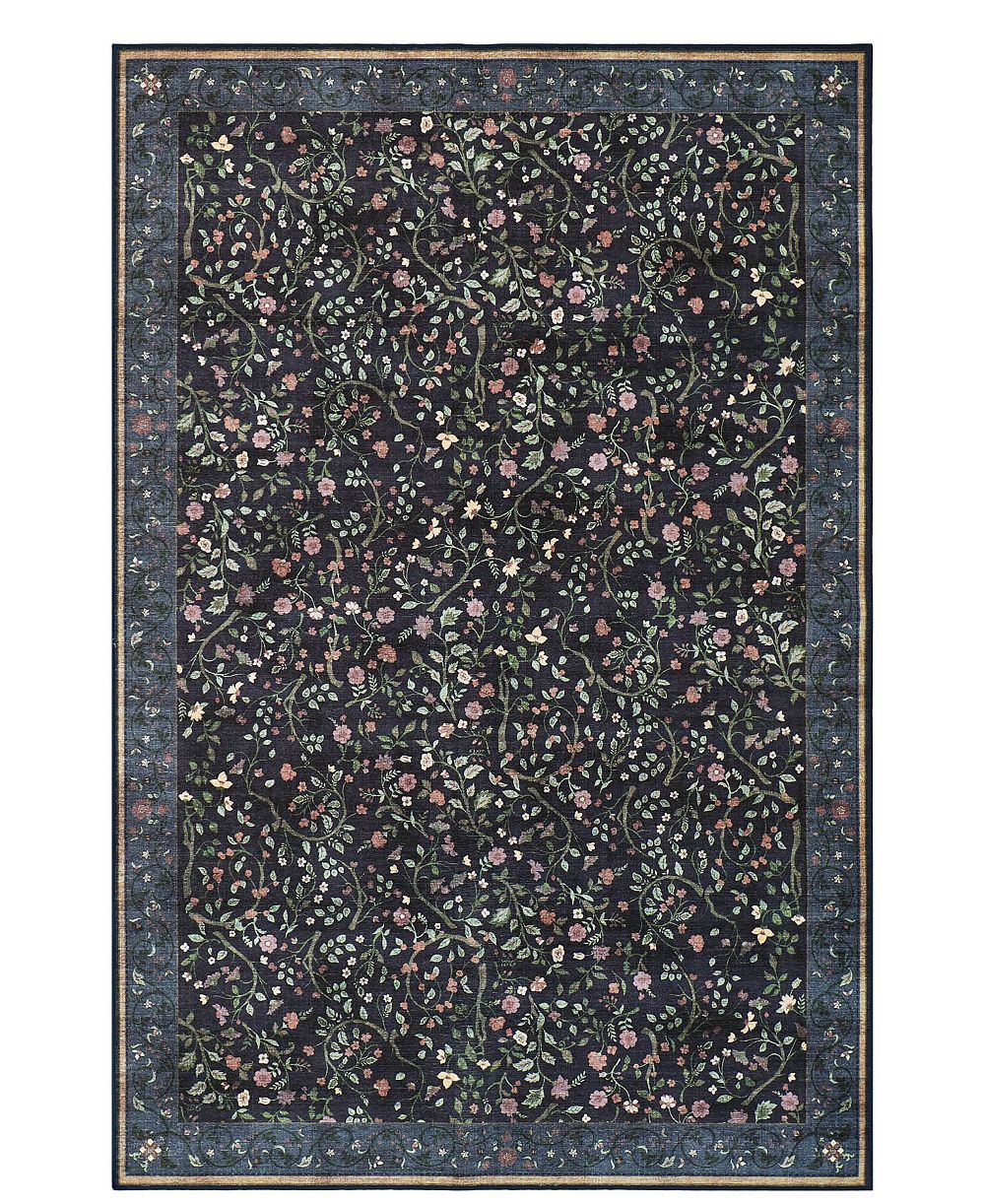 Hunter Eleanor Washable Non-Slip Printed Chenille Accent Rug, 72" x 48"