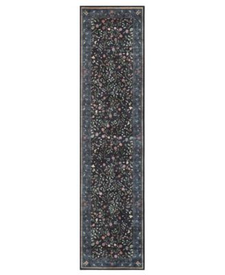 Hunter Eleanor Washable Non-Slip Printed Chenille Runner Rug, 96" x 24"