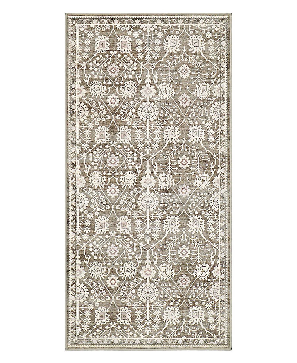 Hunter Florence Washable Non-Slip Printed Chenille Accent Rug, 48" x 24"