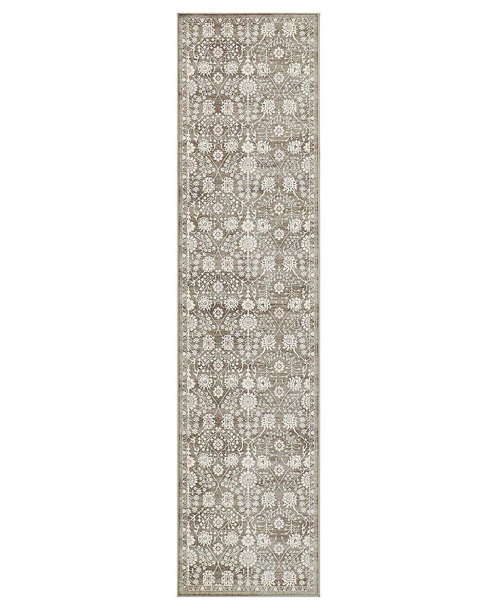 Hunter Florence Washable Non-Slip Printed Chenille Runner Rug, 96" x 24"