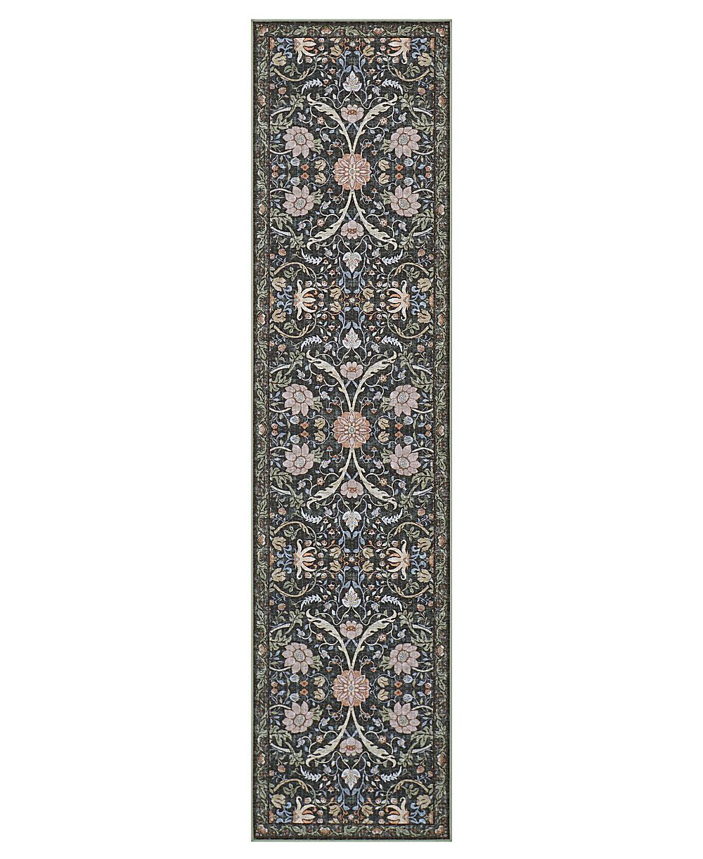 Hunter Abrabella Washable Non-Slip Printed Chenille Runner Rug, 96" x 24"