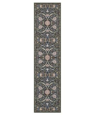 Hunter Abrabella Washable Non-Slip Printed Chenille Runner Rug, 96" x 24"
