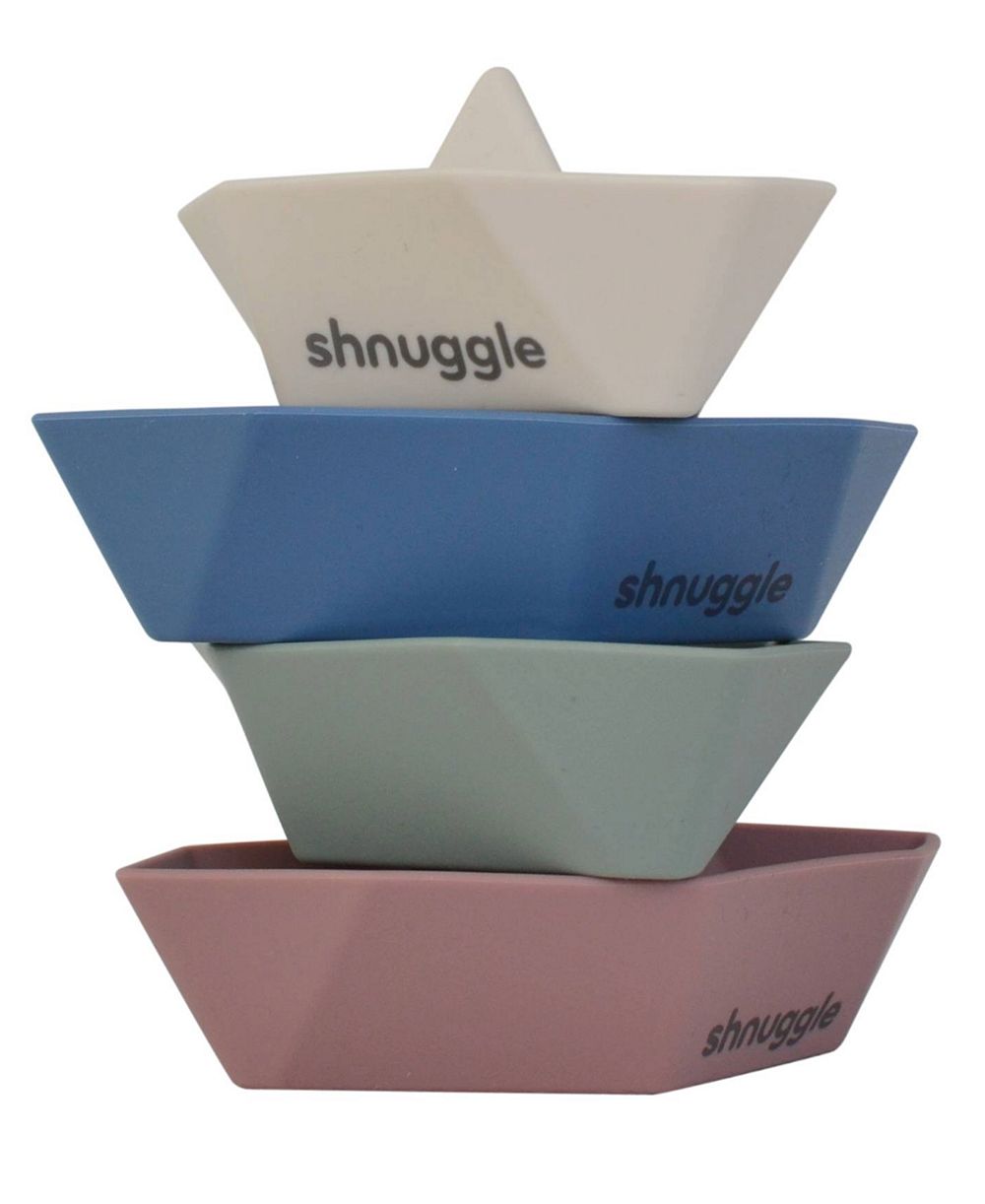Набор из 4 игрушек для купания в виде лодочек Shnuggle для мальчиков и девочек