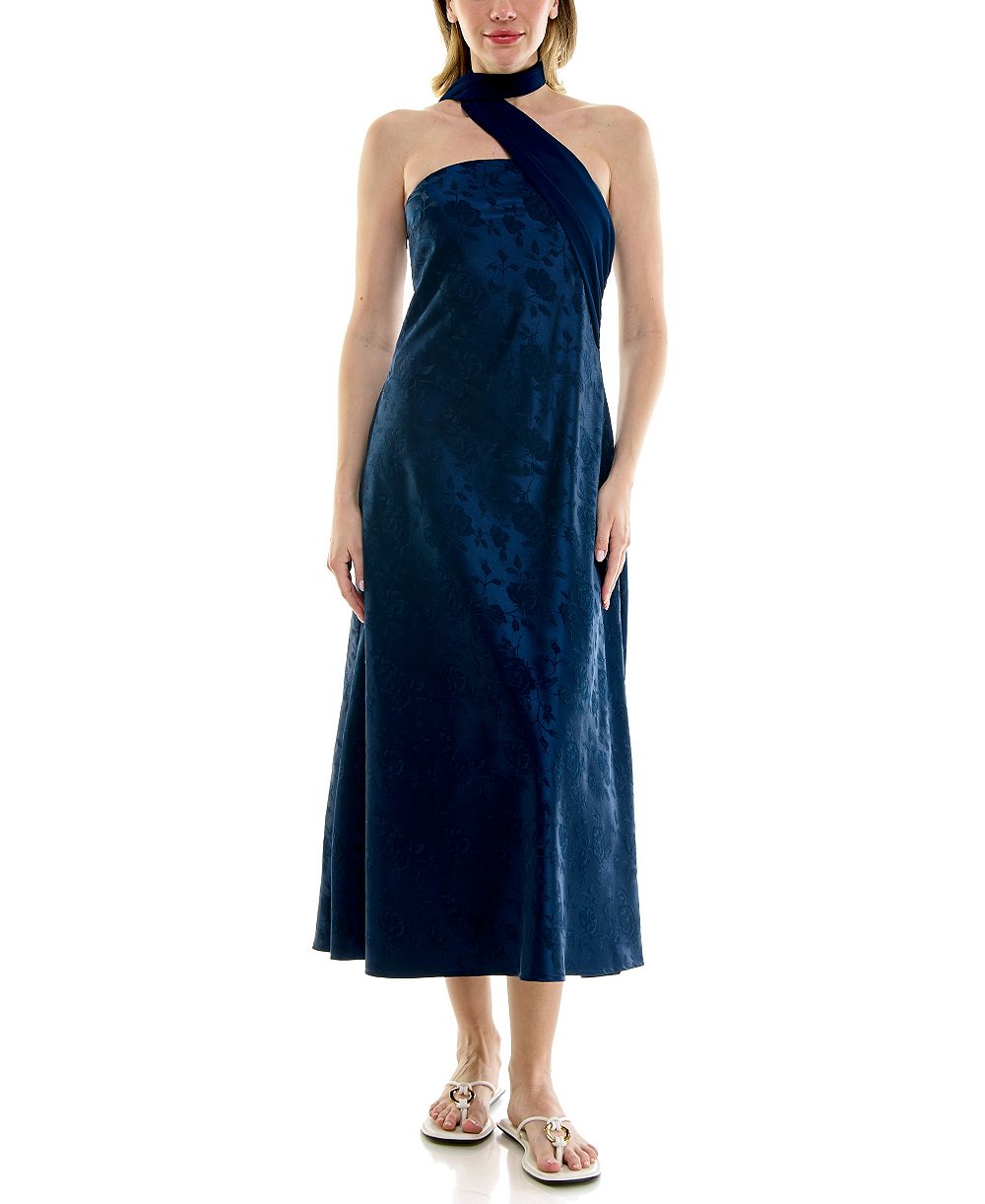 Детское миди-платье ROW A Juniors' Strapless Attached Scarf Jacquard