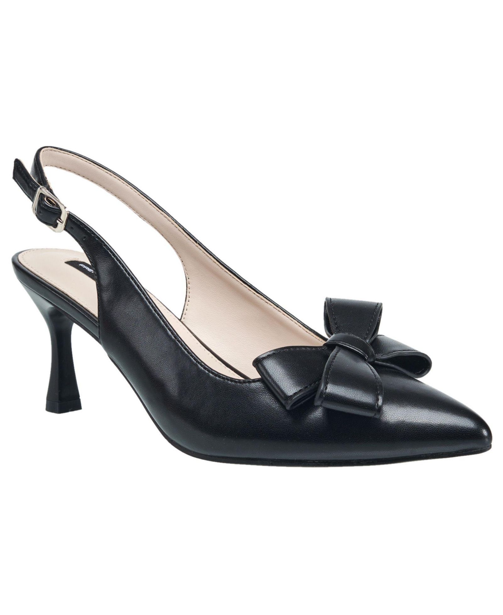 French Connection Womens Brinton Oversized Bow Kitten Heel