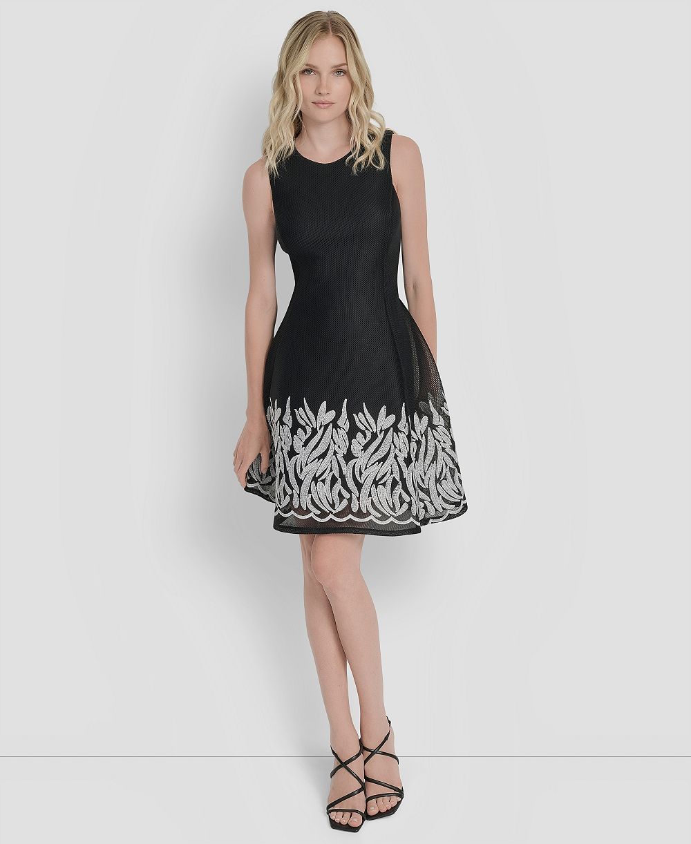 Женское платье DKNY Sleeveless Embroidered Short