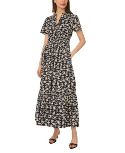 Женское платье CeCe Women's Short-Sleeve V-Neck Printed Maxi Dress