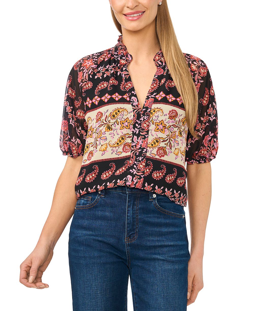 Женская блузка CeCe Ruffle Neck Split Neck