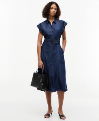 Tommy Hilfiger Women's Collar Short-Sleeve Midi Dress