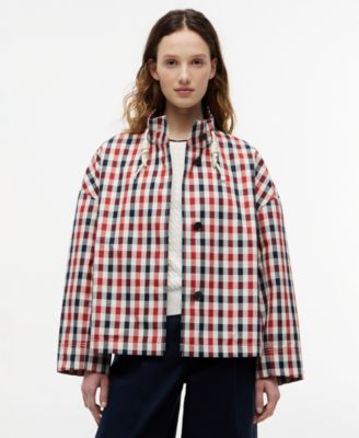 Tommy Hilfiger Women's Cotton-Blend Checked Parka Jacket