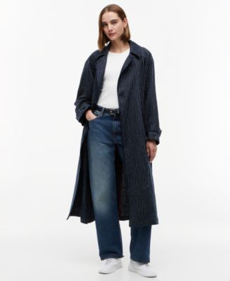 Tommy Hilfiger Women's Nautical Stripe Trench Coat