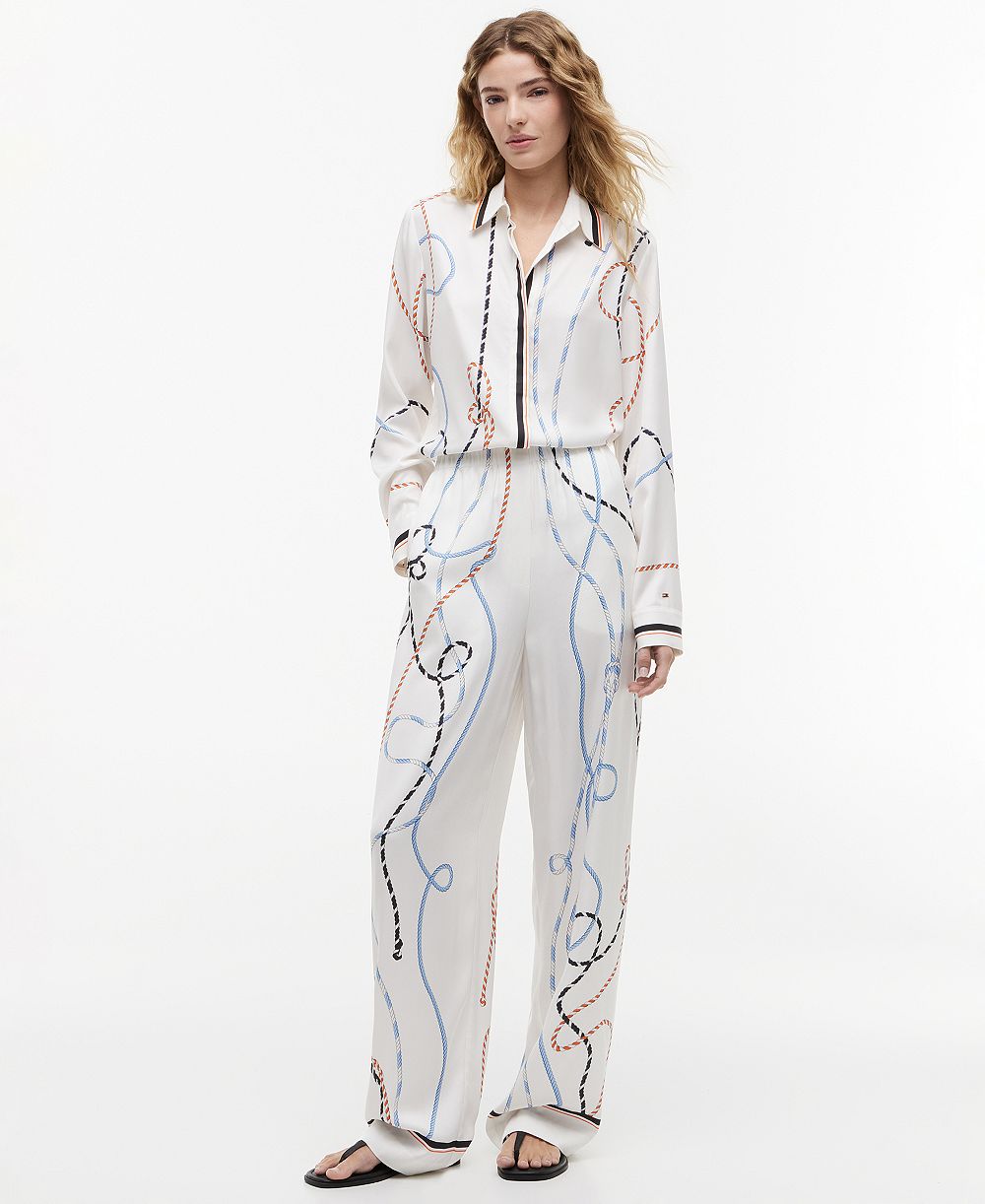 Tommy Hilfiger Women's Printed Wide-Leg Pants