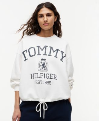 Женское свитшот Tommy Hilfiger из смесового хлопка с круглым вырезом
