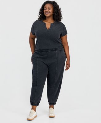 Женские брюки-джоггеры balloon из футера Plus Size